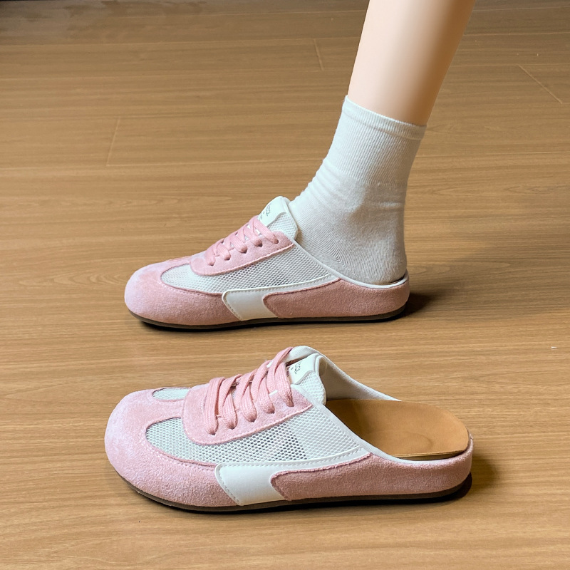 Ddmysports Summer Half Slip White New Korean Style Ins Student Breathable Hidden Wedge Casual Street Snap Shoes F Outdoor Shoes