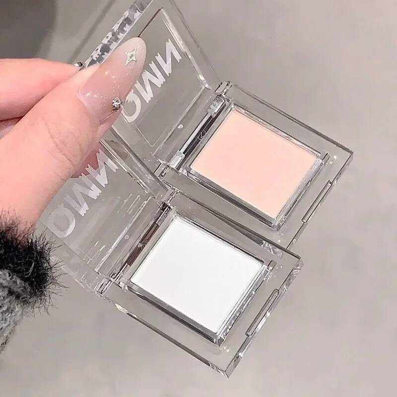 Matte White Nude Apricot Eyeshadow Makeup Lasting Fine Powder Face Highlight Silkworm Brightening Monochrome Eye Shadow Palette