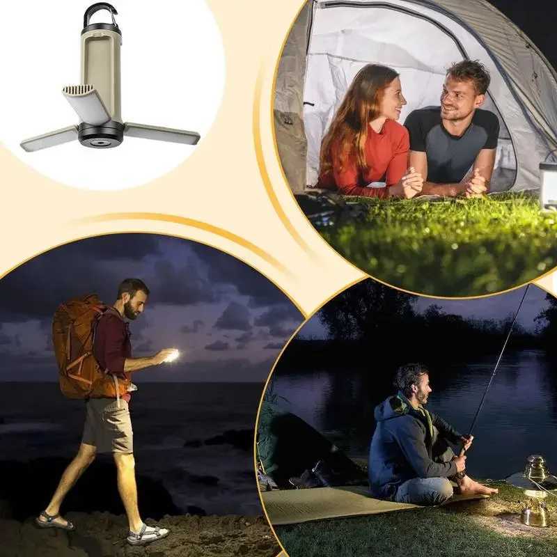 LY23 6 Modes Brightness Adjustable Camping Lantern Portable Hanging Foldable Camping Supplies 1200mAh Outdoor Emergency Lantern W250613