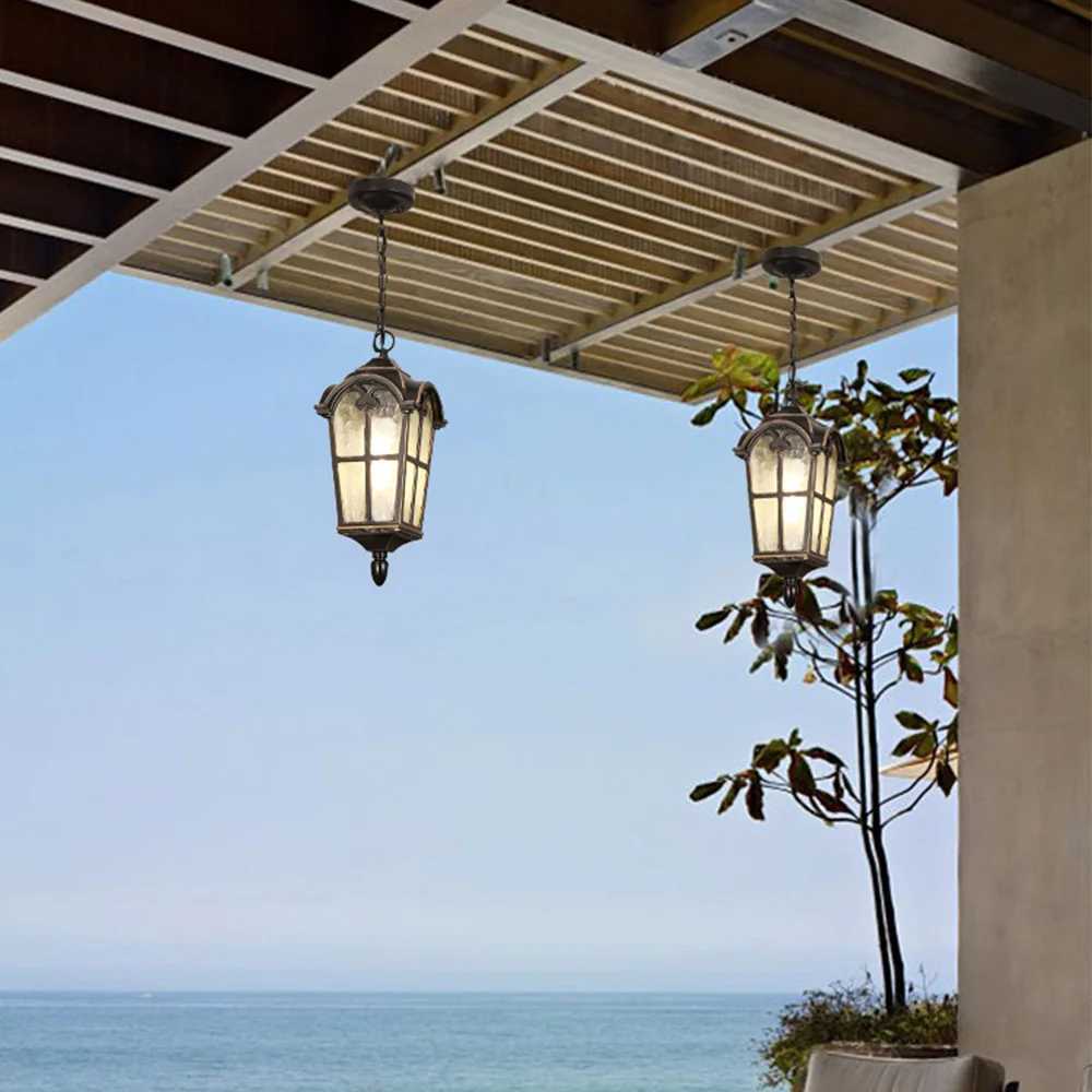 Outdoor Lamp Garden Pendant Lamp Gate Hallway Balcony Hanging Lamp Lantern Waterproof Corridor Aisle Courtyard Ceiling Lamps W250613