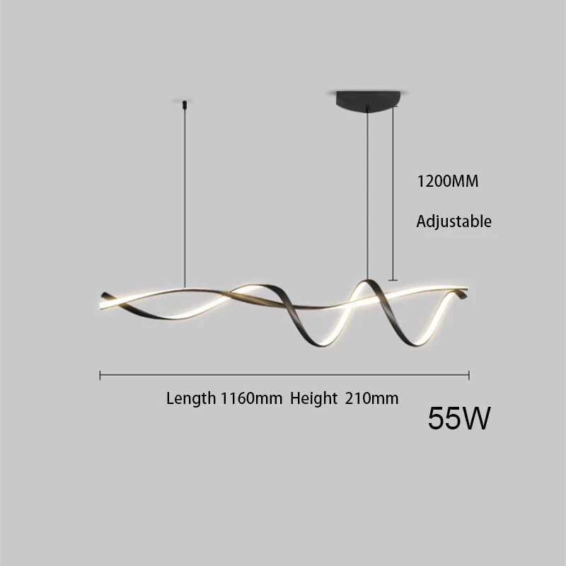 NEO Gleam Matte Black Modern LED Pendant Lights For Dining Room Kitchen Island Bar Room Indoor Hanging Pendant Lamp Fixtures XJ2500613