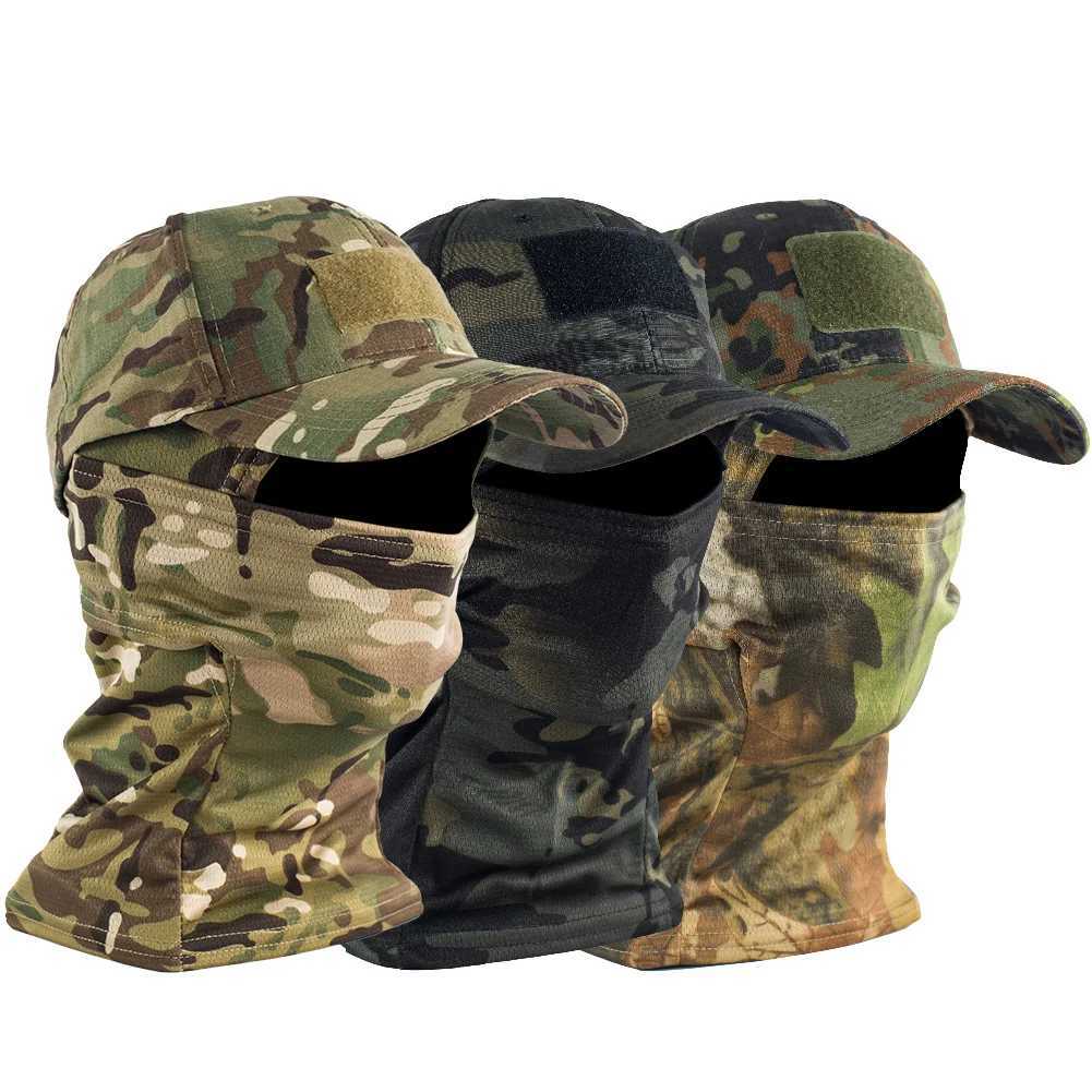 Tactical Camouflage Mask Hat Baseball Cap Beanies Skullies Unisex Hip Hop Knitted Cap Elastic Outdoor Cap W250614