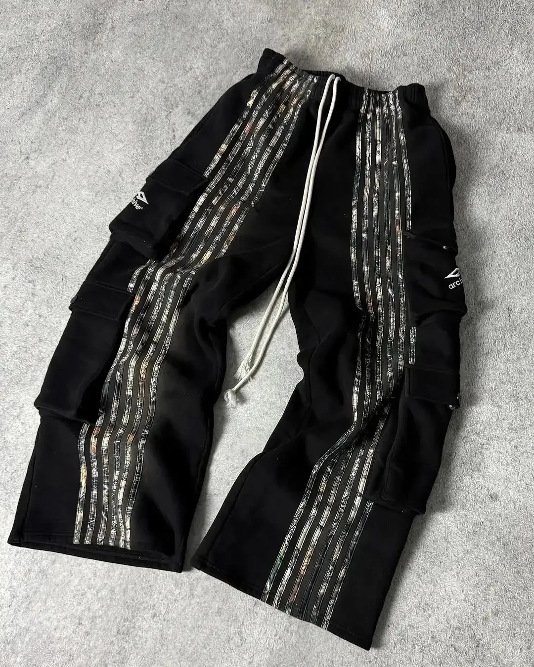 American Street Multifunctional Work Pants Y2K Clothing Fashion Side Striped Pants Slow Running Rope Sports Pants 250613