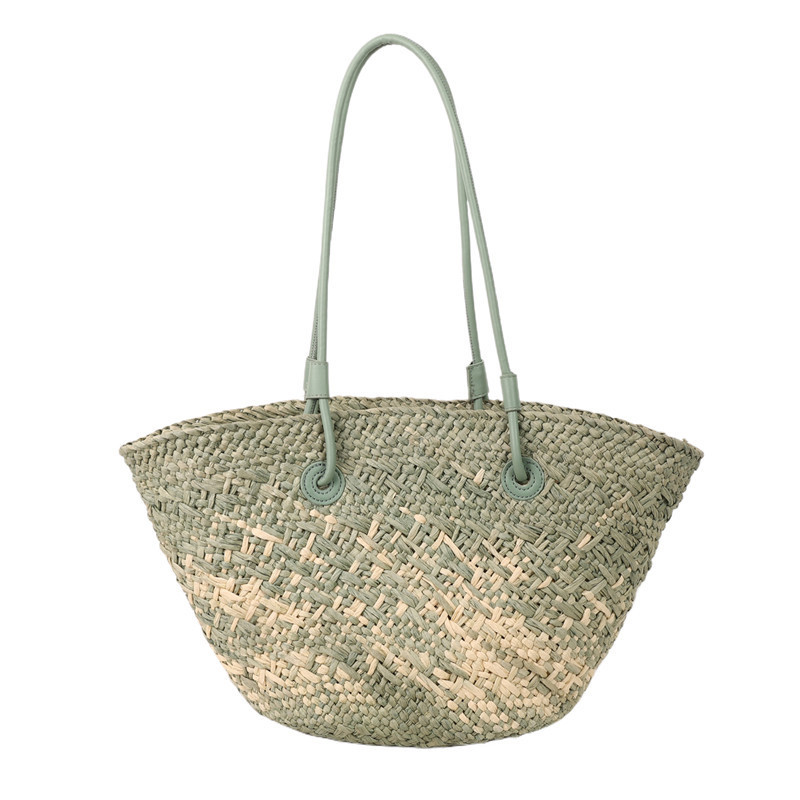 Hot Free Shipping Lafte Grass Hand Woven Straw Woven Tote Bags for Women Shoulder Raffia Bag Rattan Large Shopping Basket Beach Bag Luxury Crochet Han