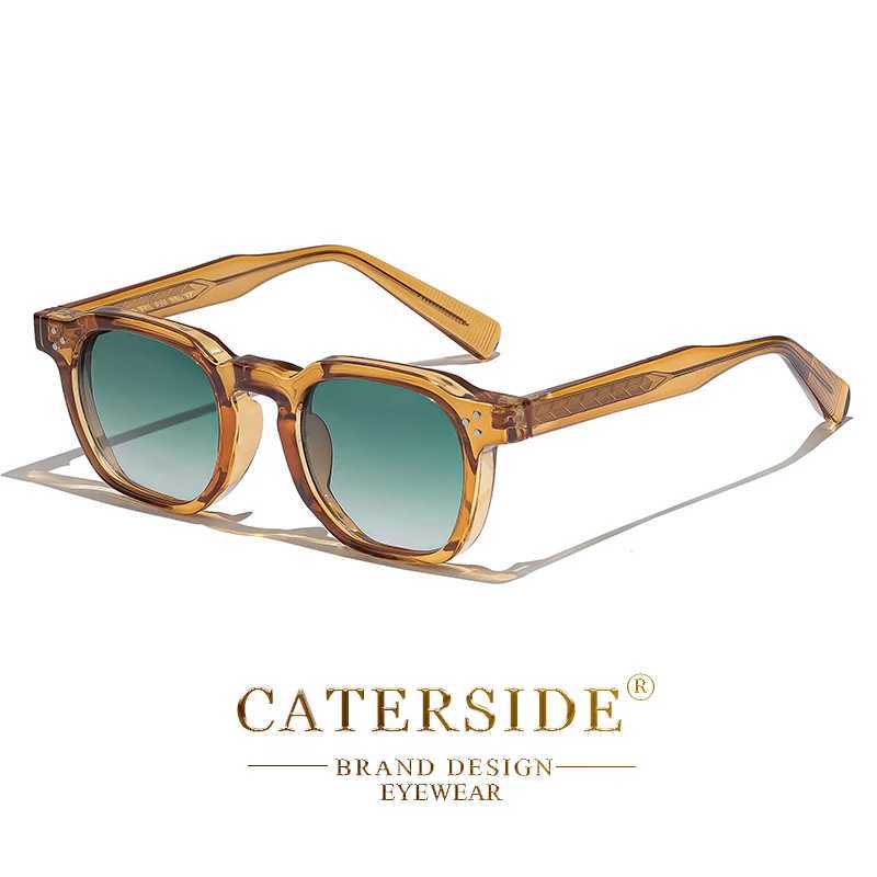 CATERSIDE Retro Punk Men Sunglasses Small Frame Square Personalized Design Sun Glasses Women Travel Party Business Festival Gift Z250614