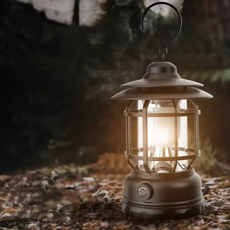 Outdoor Lighting Portable Light Retro Horse Lantern Rechargeable Multi Functional Outdoor Camping Light LED W250613