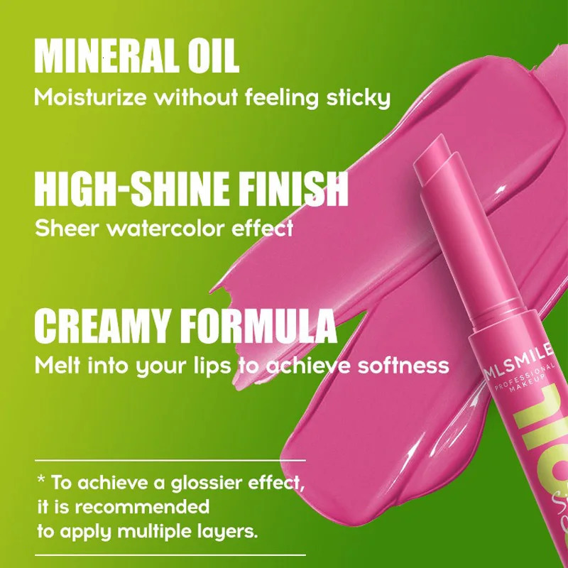 Mirror Glass Solid Lip Glaze Water Light Creamy Lip Gloss 12Hr Tint Avocado Lip Oil Balm Press Lipstick Cosmetic 250614