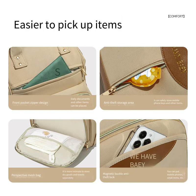 Fashion Mommy Backpack Large Capacity Diaper Bag Multifunctional Travel Baby Bag Maternity Backpack for Women Waterproof 250614