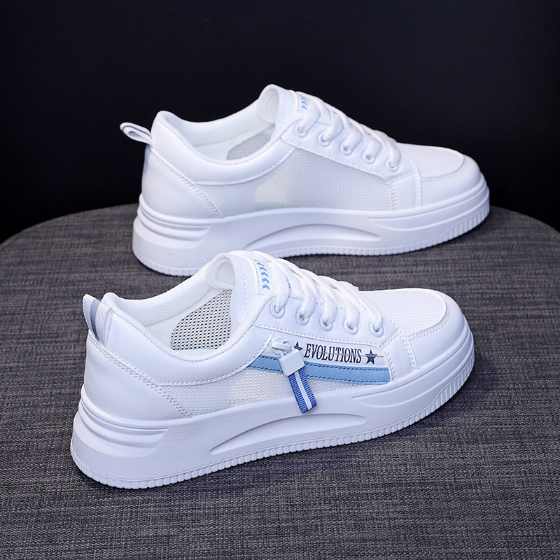 Ddmysports Korean Style Spring Summer New Breathable Women S Mesh White Sneakers Versatile Sports Thick Sole Casual Shoes Outdoor Shoes