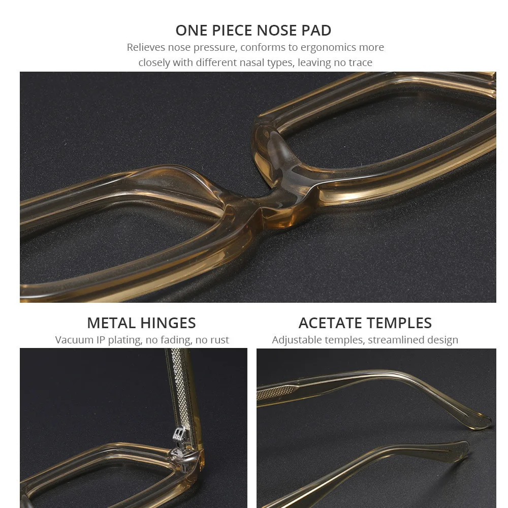 Handmade Acetate Sunglasses Eyeglasses Frame Women for Men Square Thick Acetate Frame UV400 Driving Sun Glasses Optics Eyewear 250610