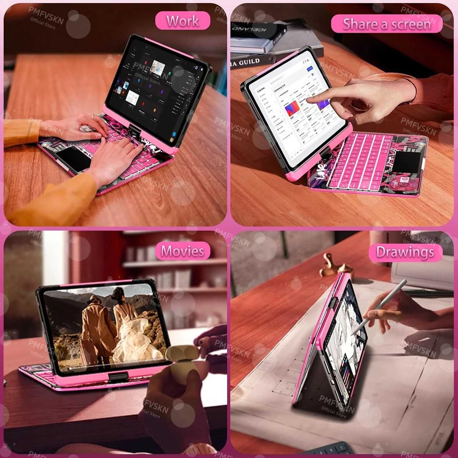 Magic Keyboard Case 360 For iPad Pro 11 12.9 2018-2022 Pro 13 2024 Cover Folio For iPad Air 5th 4th 6th 7th 10.9 10th 11th Gen X250614
