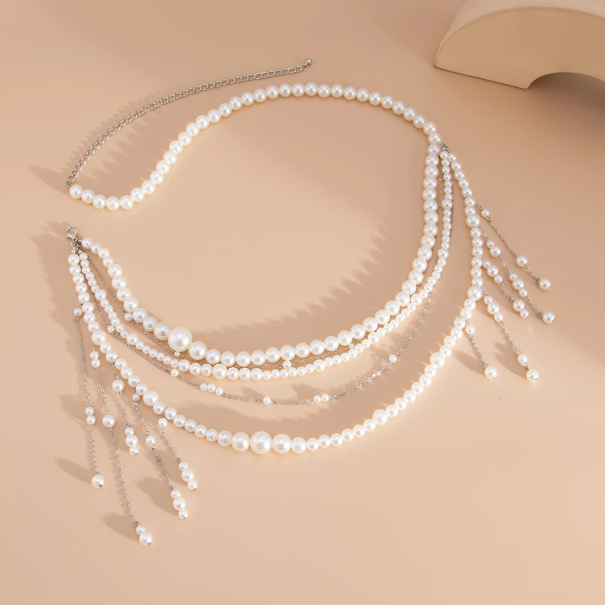 KunJoe Multilayer Pearl Tassel Waist Belly Chain for Women Banquet Bikini Dress Belt Body Jewelry Festival Accessories 250610