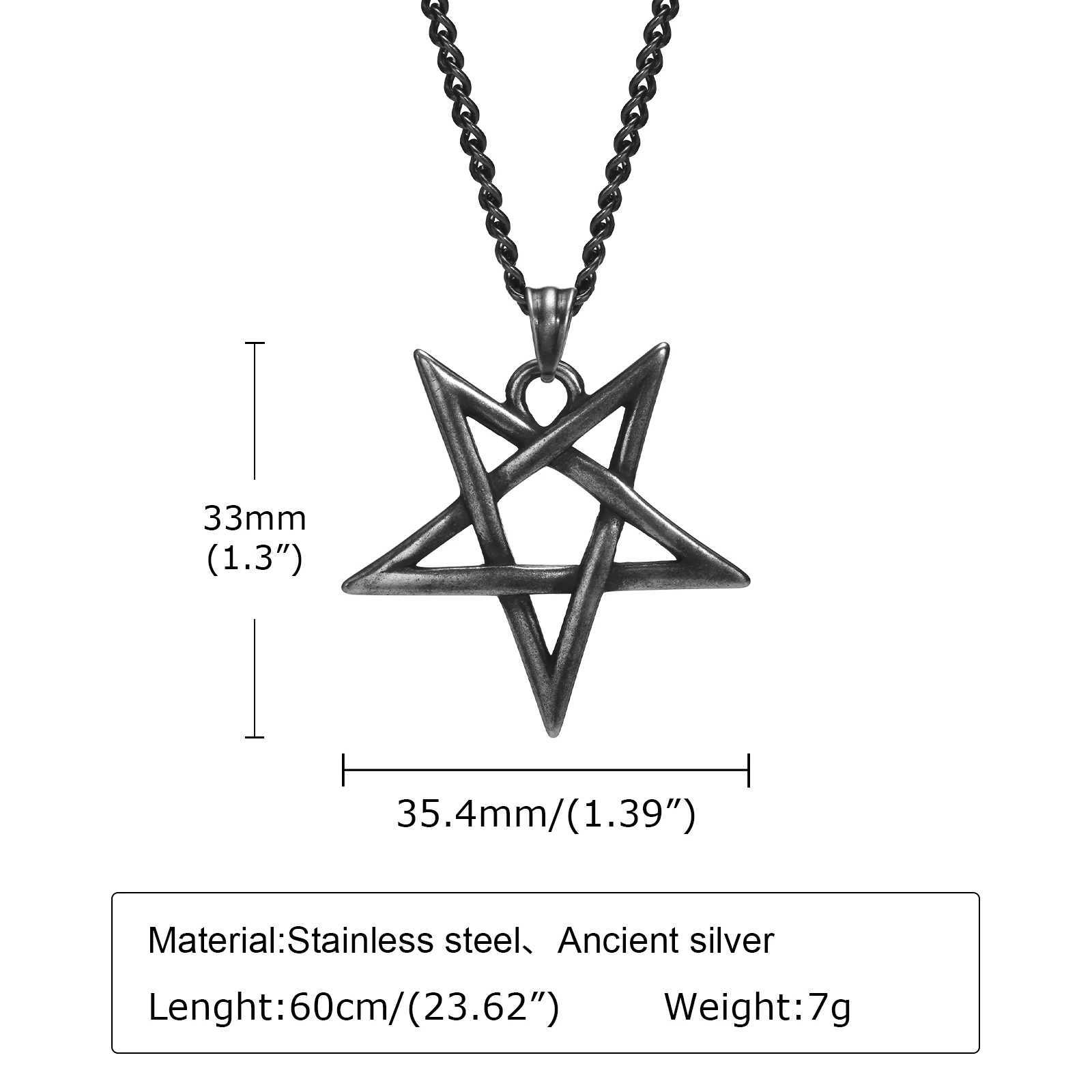 Star of David Necklaces for Men Boys Waterproof Stainless Steel Five-pointed Star Pendant Collar Retro Amulet Jewelry Gifts Z250614