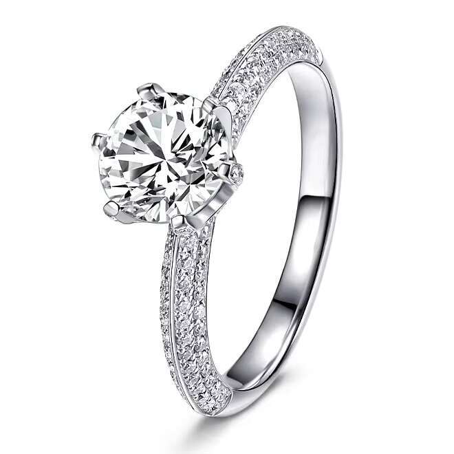 925 Sterling Silver 1ct Moissanite Engagement Ring Jewelry Lab VVS Diamond Wedding Rings for Woman