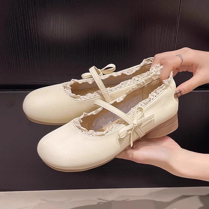 Ddmysports New French Style Low Heel Mary Jane Shallow Mouth Single For Women Evening Lolita Small Leather Shoes Loafers Outdoor Shoes