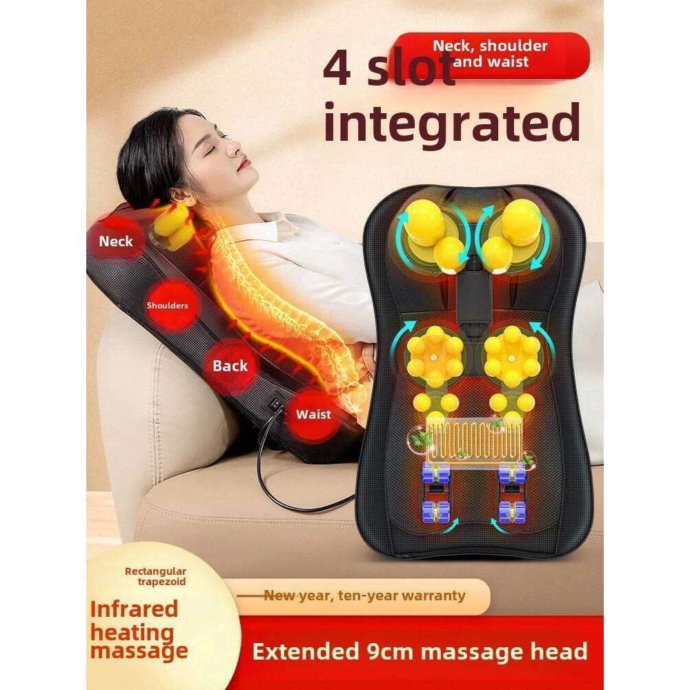 JAIYORL New Chair Type Strength Full Body Neck Shoulder Rolling Pad Waist Cervical Massager Remote Control