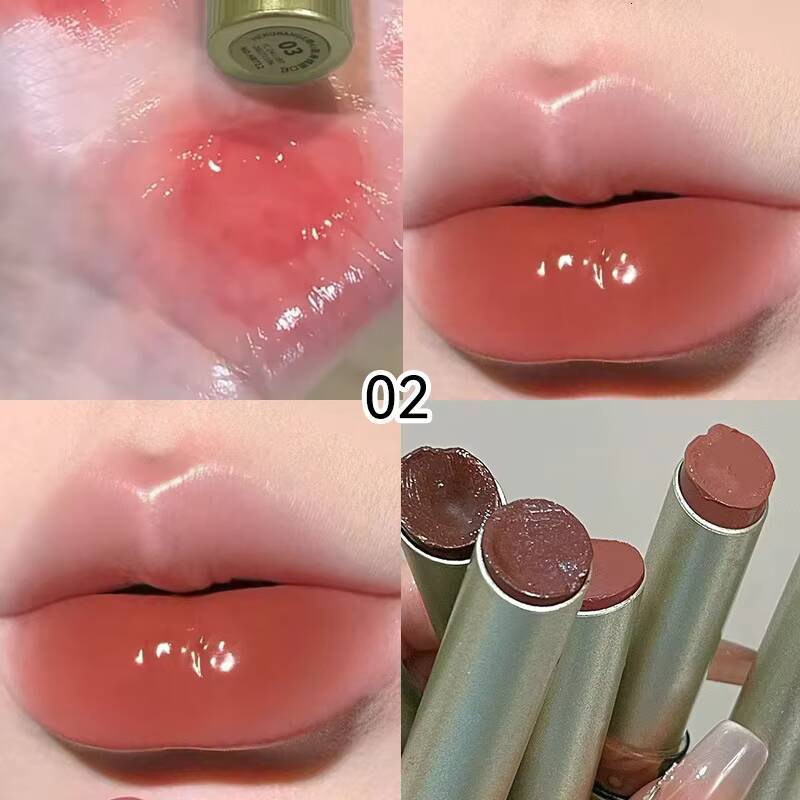 HERORANGE Heart-Shaped Moisturizing Lipstick: Mirror-Like Shine with Hydrating Formula - Natural Look for a Dewy, Radiant Finish happy