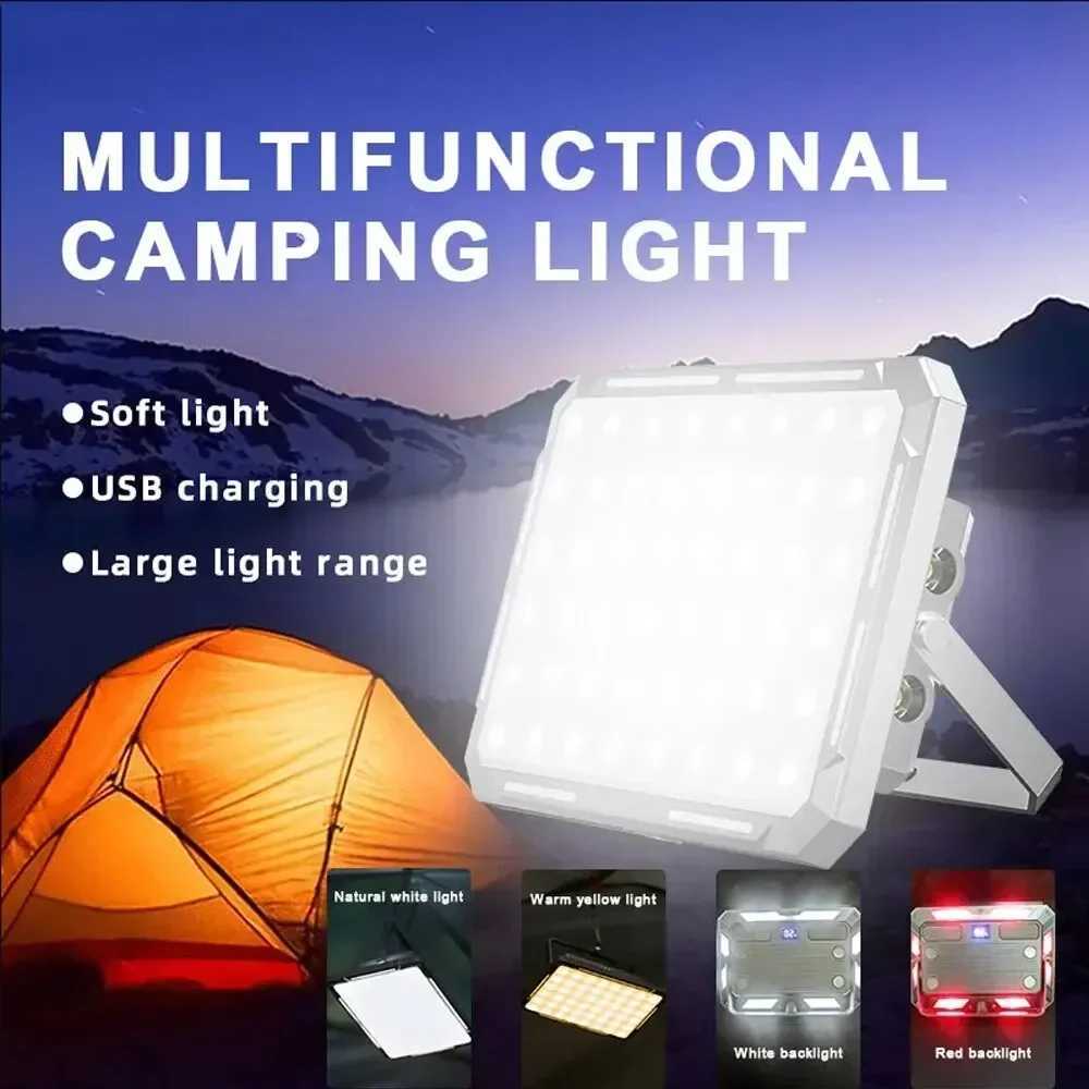 Rechargeable Super Bright Camping Lights Magnetic Torch Portable Work Light Maintenance Lamp Outdoors Super Bright Tent Lantern W250613