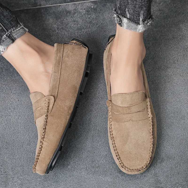 Trend Suede Men Casual Shoes Breathable Comfort Slip- Mens Driving Shoes Fi Men Lazy Shoes Luxury Brand Loafers XJ250614