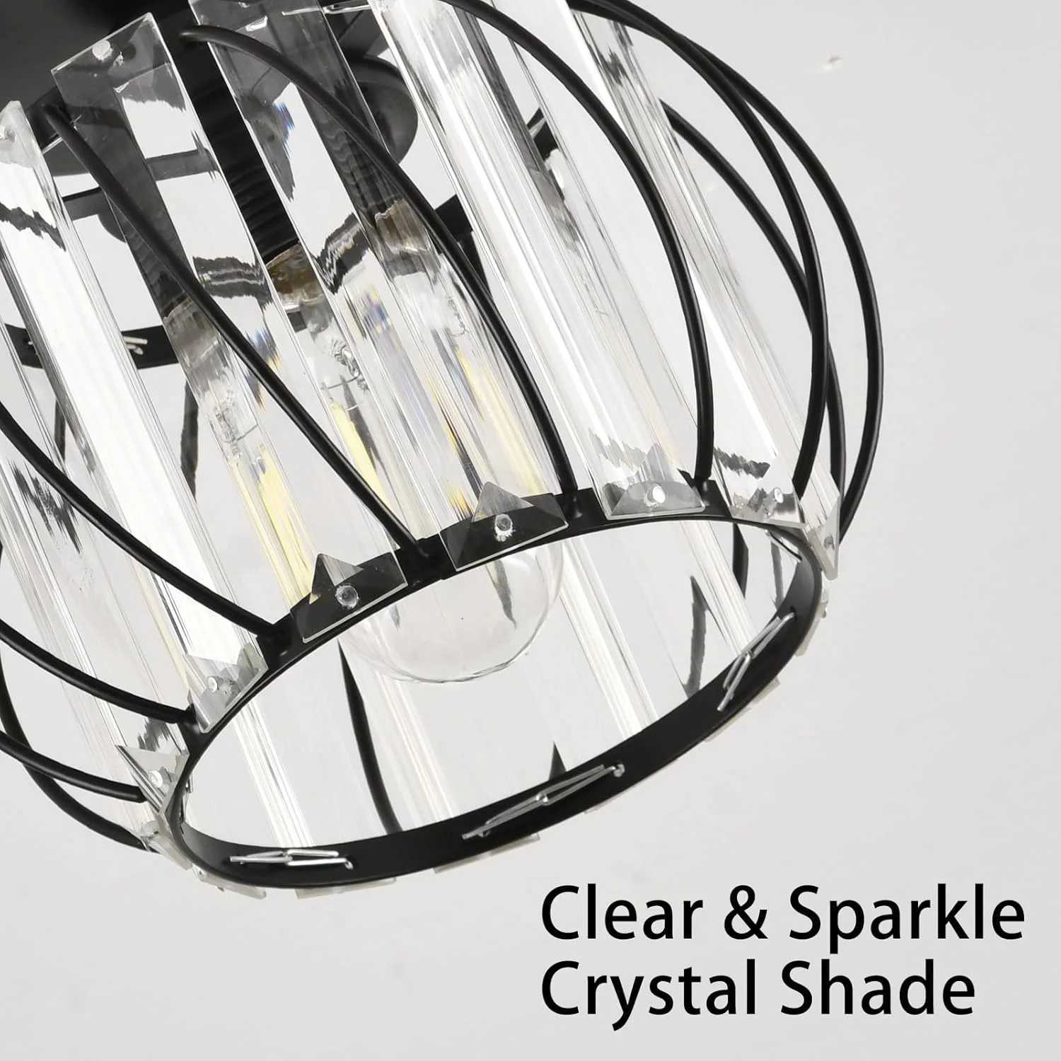 Semi-flush Mount Ceiling Light Antique Small Crystal Chandelier E26 No Bulb For Bathroom Hallway Cafe Bar Porch Corridor XJ2500613
