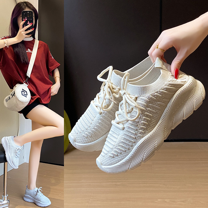 Ddmysports Summer New Flyknit Korean Style Sports Women S Mesh Breathable Student Casual Shoes Flat Running F Outdoor Shoes