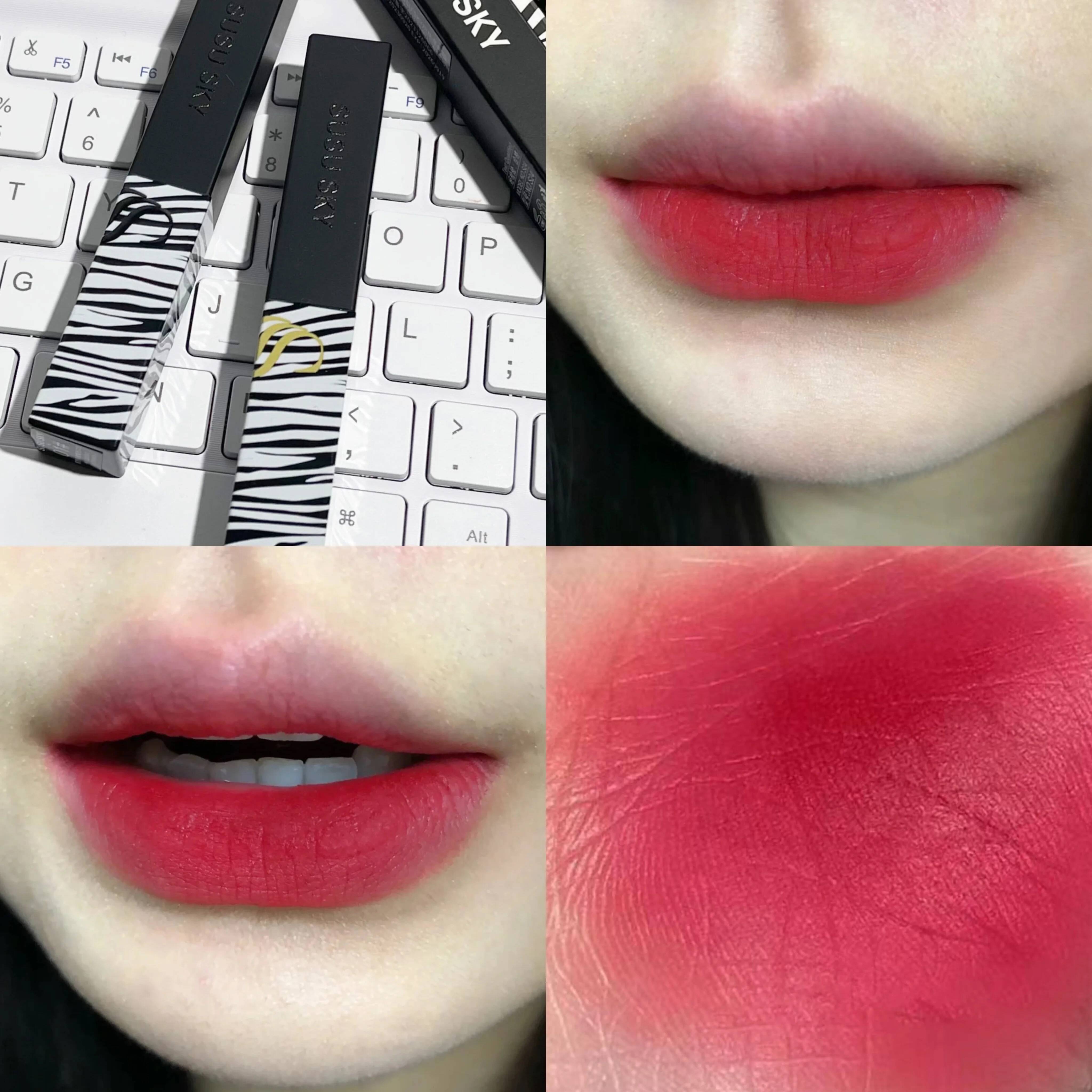 Sexy Nude Smoked Rose Lipstick Colour Matte Velvety Tint Solid Gloss Waterproof Lip Makeup Long Lasting Cosmetic happy