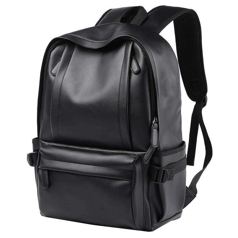2023 Fashion Leather Men Backpack Waterproof Fit 14 Inch Laptop Backpacks With USB For Teenager Travel Bags Sport Male Mochila