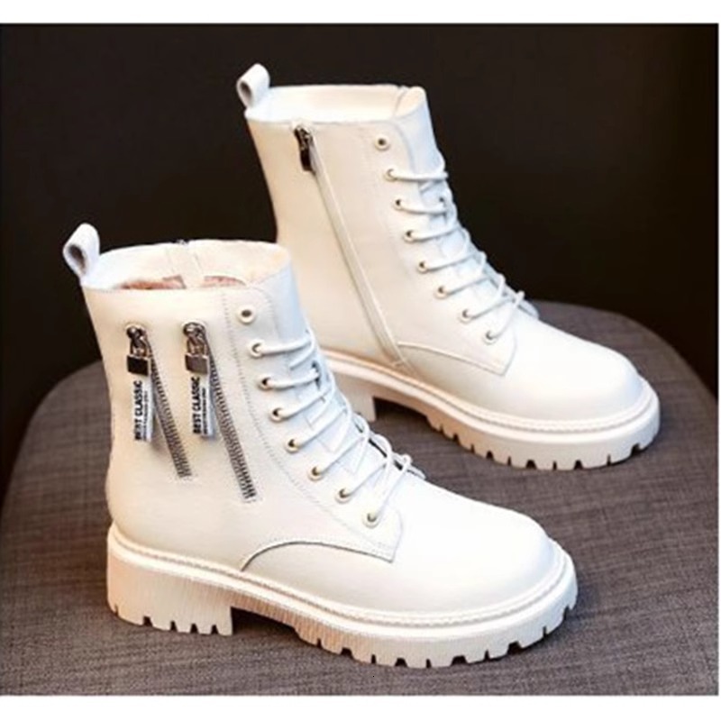 Ddmysports Martin For Women New Thick Soled Side Zipper Spring And Autumn Single Winter Cotton Boots S Short Shoes Outdoor Shoes