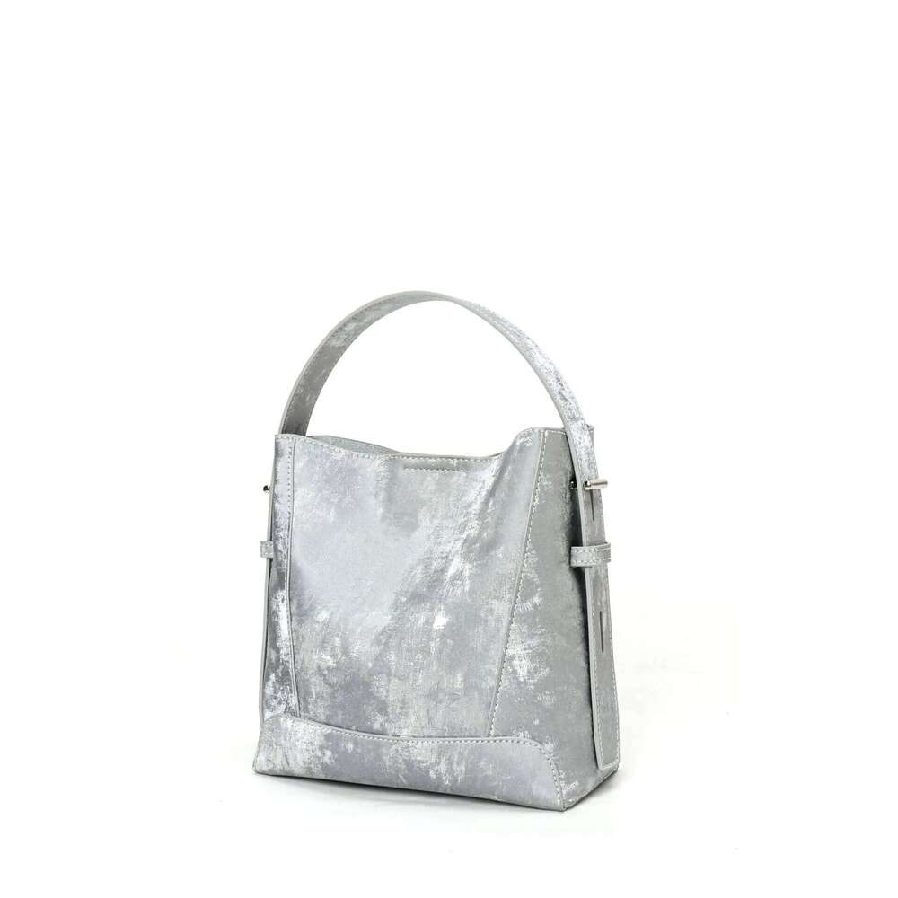 New Ladies Cowhide Leather Shoulder Trendy Sier Women's Hobo Handbag Design Casual Tote Bag Purses and Handbags