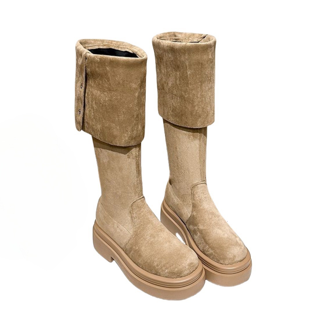 Ddmysports Thick Soled New Autumn Winter Over The Knee Suede Long Slimming High Tube Riding Boots For Women Outdoor Shoes