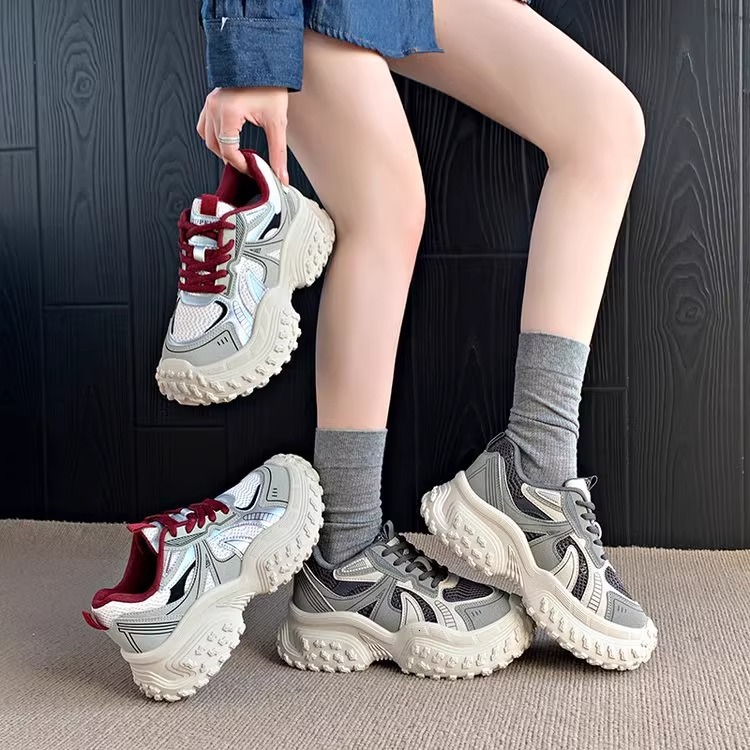 Ddmysports Platform Dad Sneakers For Women Ins Style Spring New Height Increasing Slimming Breathable S Shoes Versatile Casual Sports Outdoor Shoes