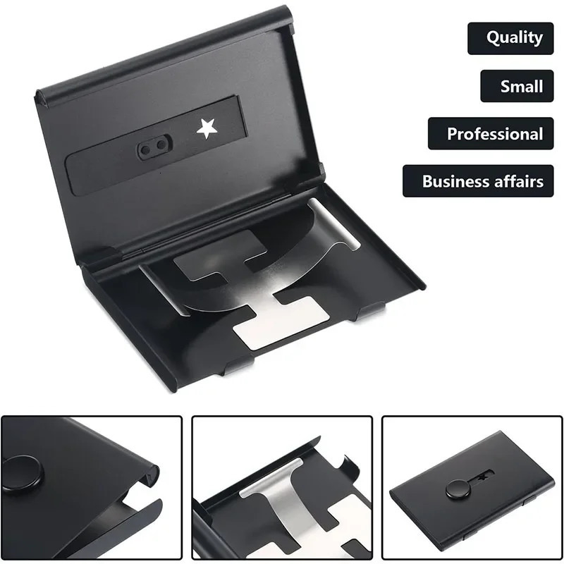 Metal Business Card Holder Hand Push Case Bank Membership Package Ultra Thin Packaging Box Organizer 250614