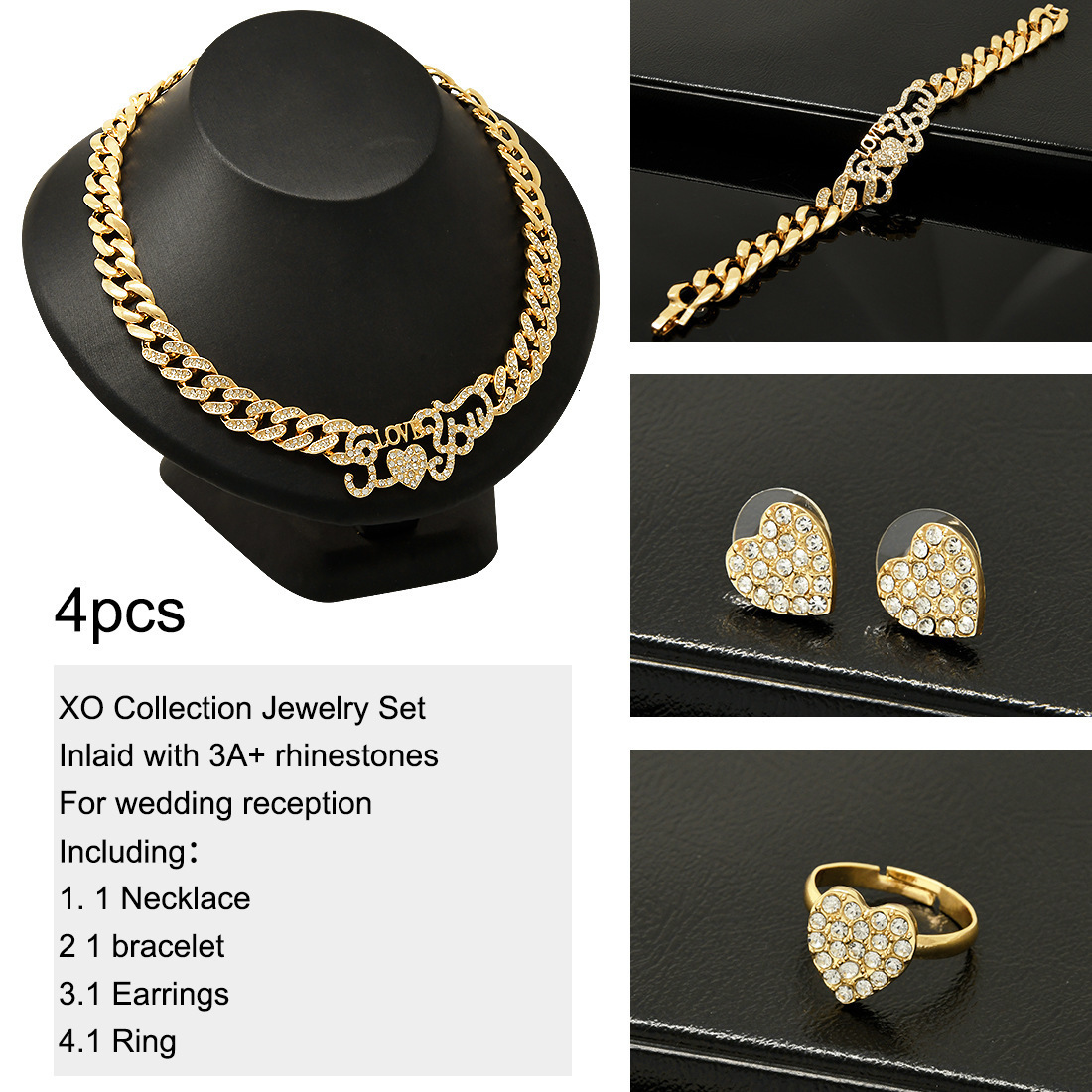 Yuminglai Heart Jewelry Hugs and Kisses Jewelry XOXO Jewelry African Fashion Jewelry for Women FHK10242 241106