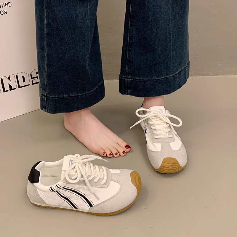 Ddmysports Spring German Training For Women New Color Block Fashion Agan Versatile White Sneakers Board Shoes Outdoor Shoes