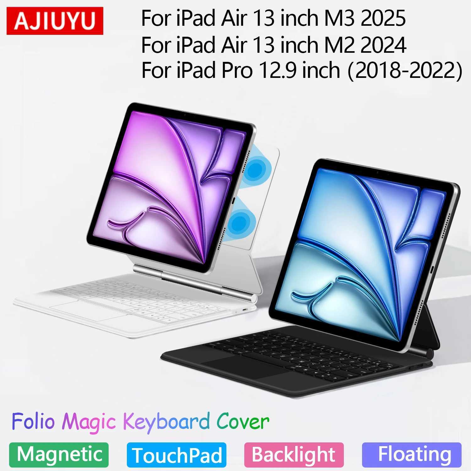 Magic Keyboard Folio For iPad Air 13 inch M3 M2 Case For iPad Pro 12.9 3rd 4th 5th 6th 2022 2021 2020 2018 Smart Keyboard Cover X250614