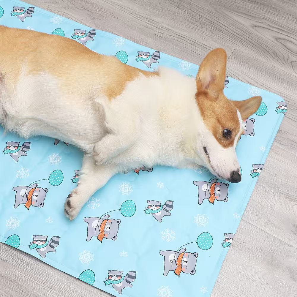 Cooling Pet Bed with Ice Pad: Summer Cool Mat for Dogs Cats, Anti-Bite and Dirt-Resistant, Washable Free shipping