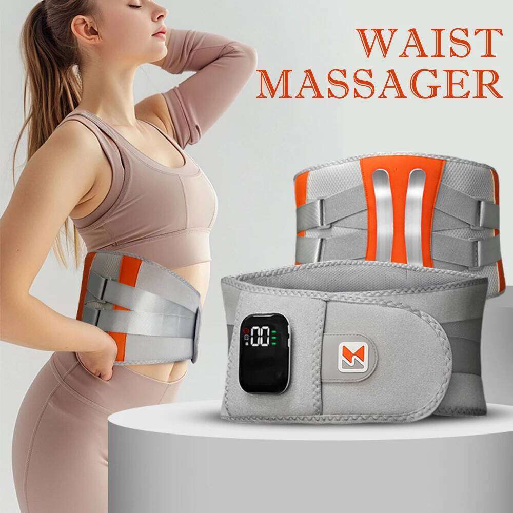 Electric Massager Vibration Hot Compress Lumbar Brace Belt Heating Waist Massage Back Support Relax