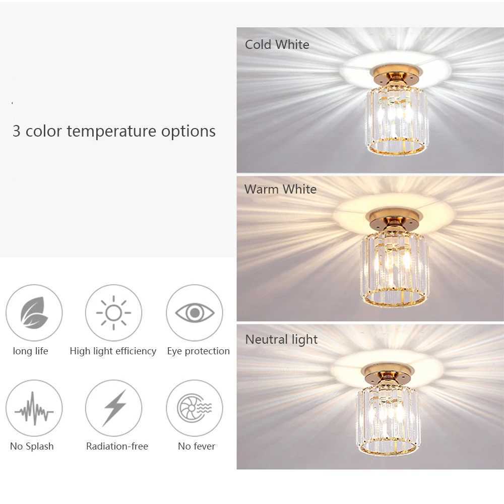 IRALAN Crystal Ceiling Light Corridor Channel Ceiling Lamp Luxurious Balcony Aisle Lamp Home Foyer Track Light Kitchen Ceiling Light XJ2500613