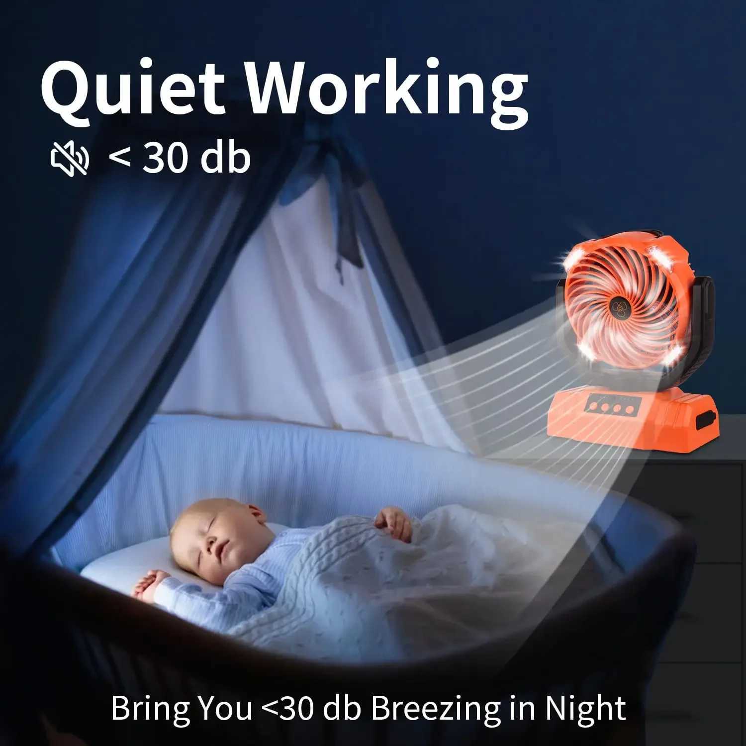 10000mAh Portable Camping Fan Light 3-in-1 Rechargeable Tent Camping Lantern with 4 LED Desk Fan Outdoor Emergency Fishing Lamp W250613