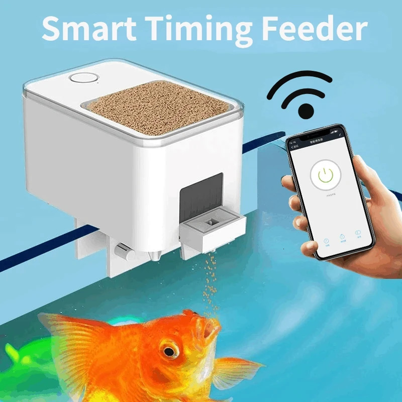 Automatic Aquarium Fish Tank Feeder Timing/Wifi Wireless Smart Phone App Intelligent Ser Voice Remote Control Fish Feeding 250624