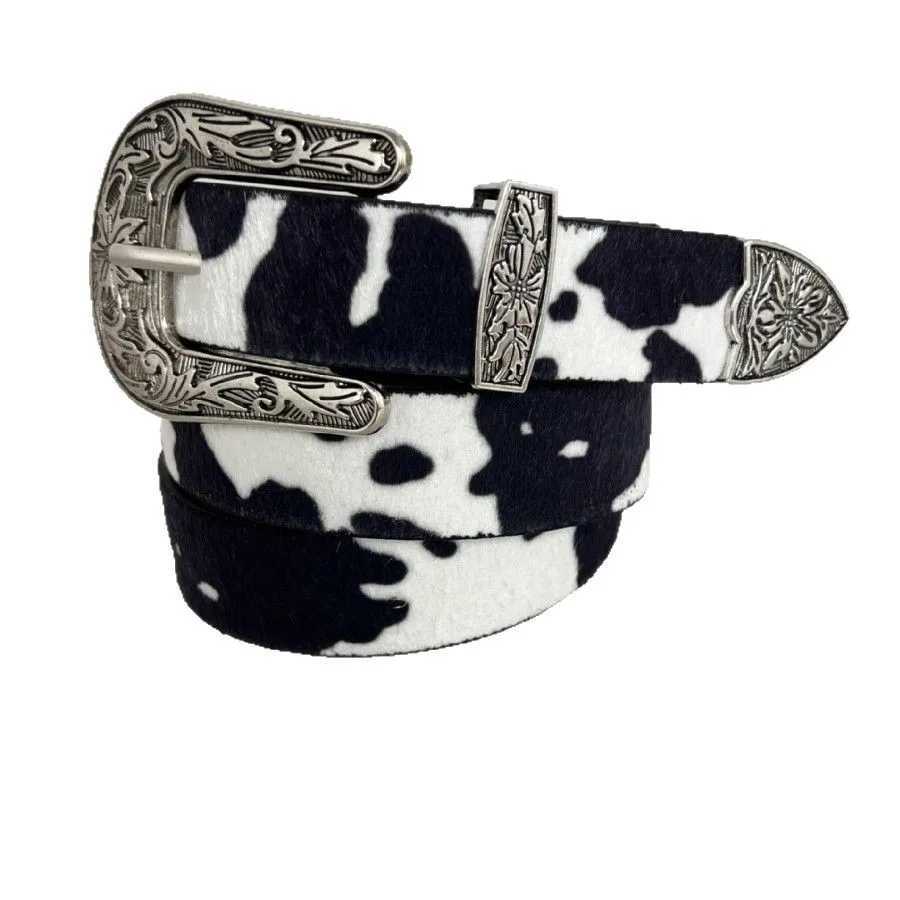 Western Denim Buckle Belt Cow Pattern Belt DVN Personal Fashion Versatile Jeans Belt Belts for Women Men Belt X250614