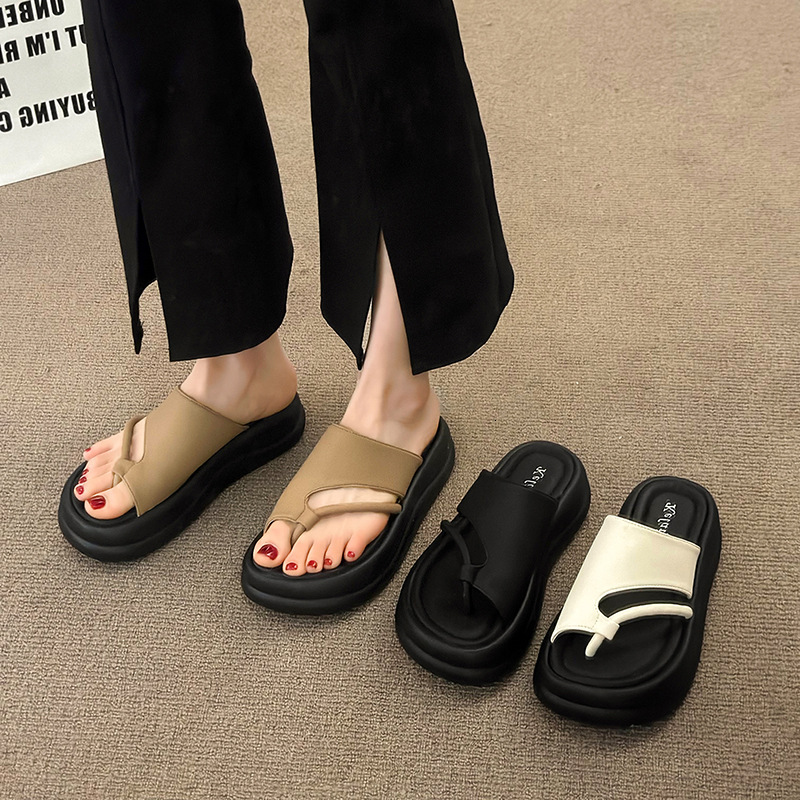 Ddmyoutdoor Ddmyoutdoor French Style High End Toe Post Sandals For Women Outdoor Wear Spring Summer New Vacation Versatile Beach Shoes Outdoor Shoes