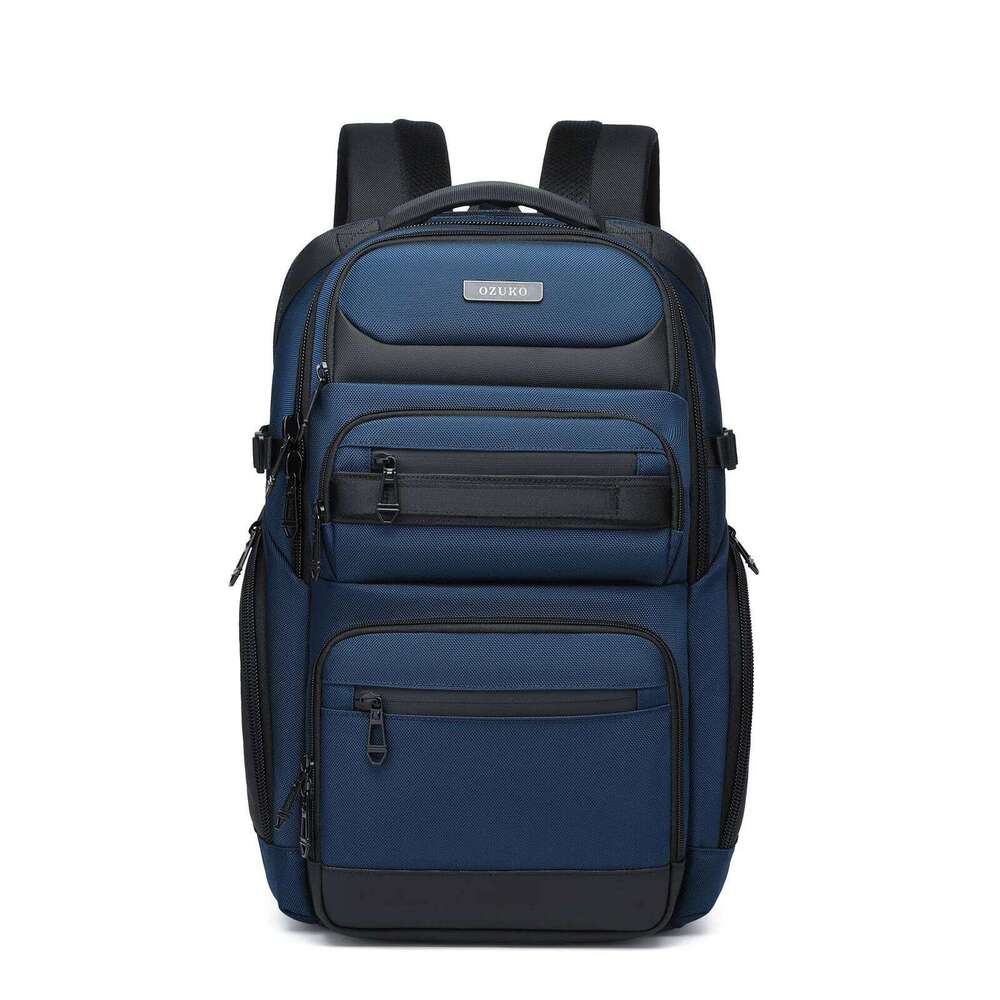 OZUKO Black Grey Men's Backpack Large Capacity 15.6 Inch Laptop Backpacks Male Handbag Rucksack Outdoor Bagpack Schoolbag