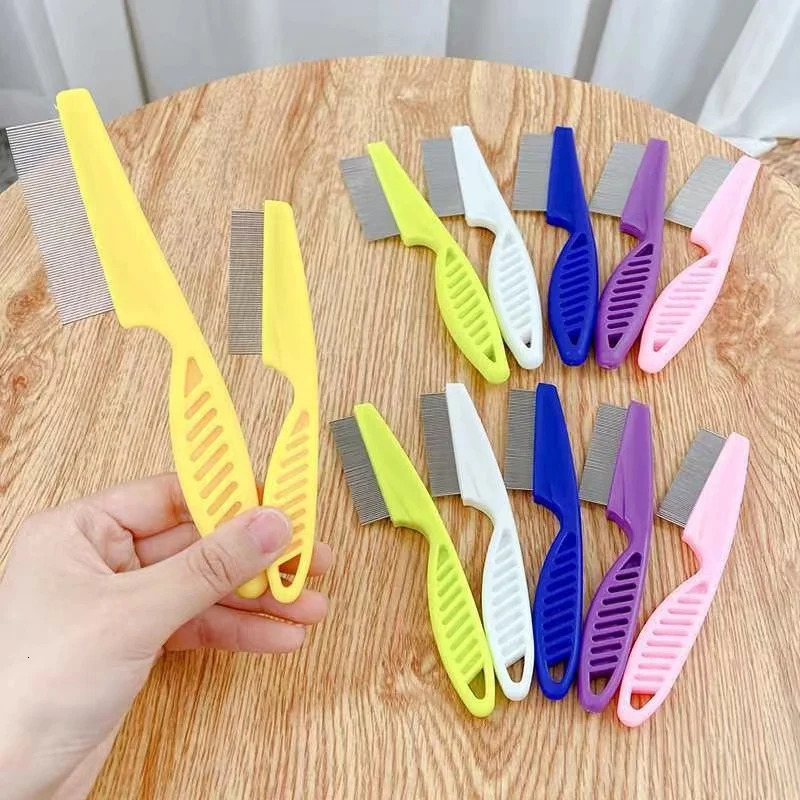 12pc Pet Hair Shedding Comb Stainless Steel Flea Comb for Cat Dog Pet Comfort Flea Hair Grooming Comb Dog Brush Grooming Tools 250614