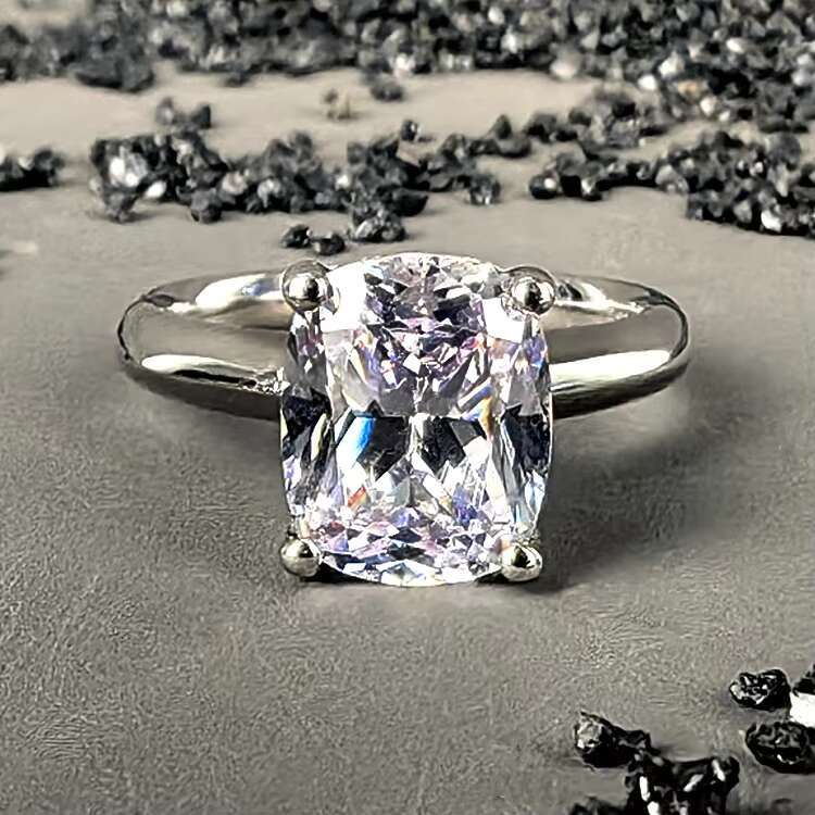 2023 Wholesale 925 Sterling Silver Engagement Wedding Ring Simple Classic Rhodium Plated Moissanite for Women Great Gift Idea