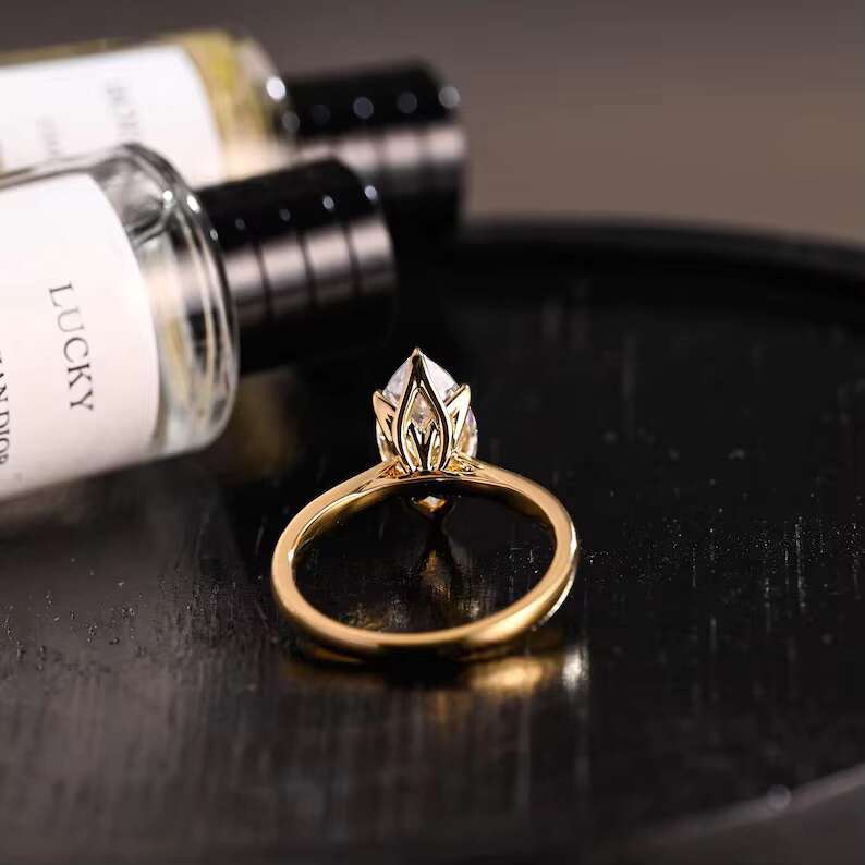 FOXI 2.5CT Tulip Set Marquise Cut Moissanite Engagement Ring 6 Claws Marquise Wedding Ring Affordable Ring Anniversary Jewelry