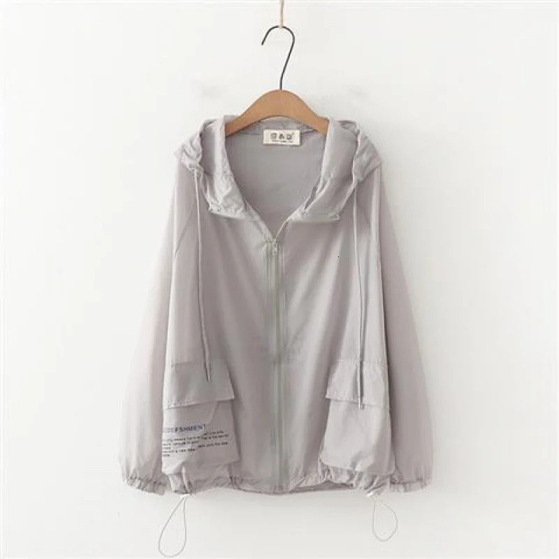 Fashion n Thin Summer Jacket SunProof Clothing Womens Korean Sun Protection Shirt Open Thread Hooded Coat Female 250611