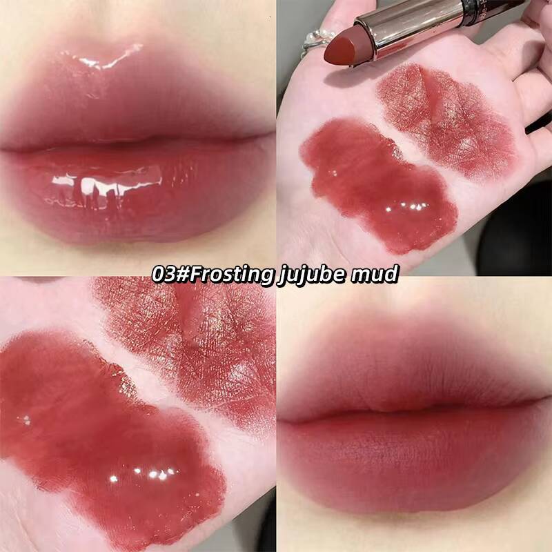 Gege Bear Double-ended with Lip Oil for Moisturizing and Hydrating Layered Color-developing Long-lasting Lipstick happy