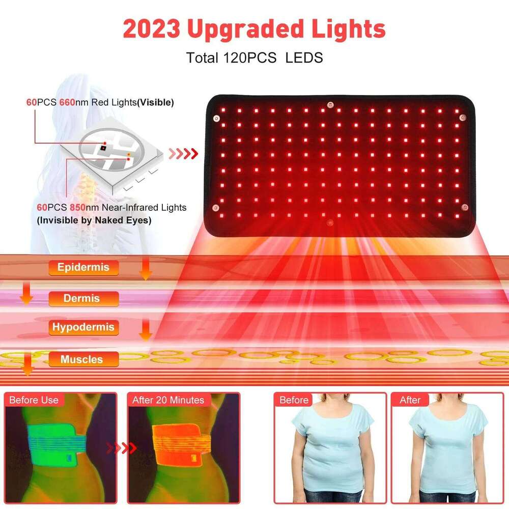 660Nm&850Nm Red Light Therapy Belt With Dual Wavelength Portable Infrared Pad For Body Care Back