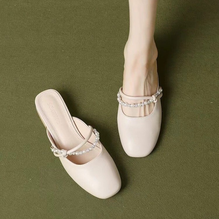 Ddmyoutdoor Women S Peep Toe Sandals New Summer Fairy Style Fashion Versatile Daily Commute High End Half Slippers Outdoor Shoes